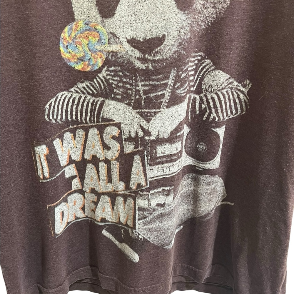 Kook N Keech It Was All A Dream Panda Tee Sz XL Burgundy - Picture 11 of 11